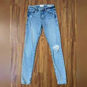 Frame Denim Size 25 Light wash Le Skinny de Jeanne distressed jeans